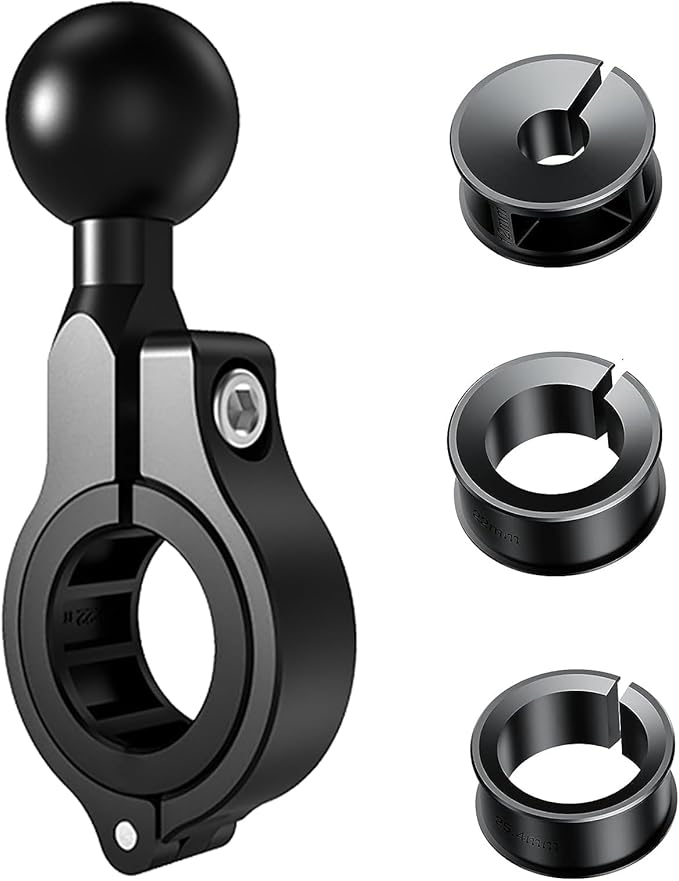 Aluminium 1" Kugelhalterung Adapter, iMESOTU Kugelsockel passt auf Lenkerdurchmesser 2,2-2,5-3,2 cm oder Rückspiegelstangen, kompatibel mit Ram/iMESTOU Handyhalterungen mit 1 Zoll Kugelbuchsen
