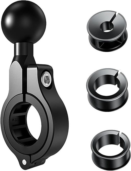 Aluminium 1" Kugelhalterung Adapter, iMESOTU Kugelsockel passt auf Lenkerdurchmesser 2,2-2,5-3,2 cm oder Rückspiegelstangen, kompatibel mit Ram/iMESTOU Handyhalterungen mit 1 Zoll Kugelbuchsen