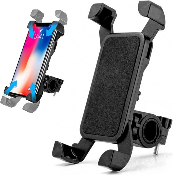 Guniata Motorrad Handyhalterung,Handyhalter Fahrrad, 360° Drehung Handy Motorradhalterung,Wackelfrei und Stabil,Kompatibel mit i-OS und A-ndroid Geräten von 3,5 bis 7 Zoll(schwarz)