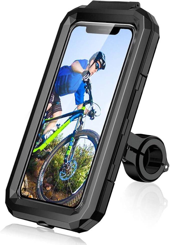 LUROON Handyhalterung Motorrad Wasserdicht Universal Fahrrad Scooter Smartphone Handyhalter 360° Drehbarer Handyhalter Motorrad Für 5,5-7,0 Zoll Smartphone
