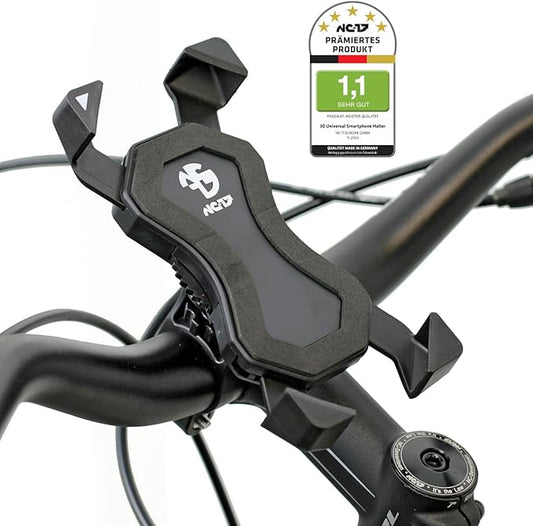 NC-17 Smartphone & Handy Halterung für Fahrrad, Bike, Motorrad | 360 Grad drehbar | für 4.5 - 6.8 Zoll Smartphones | Handyhalter für iPhone, Galaxy | Halter für Navigation und Mobiltelefon