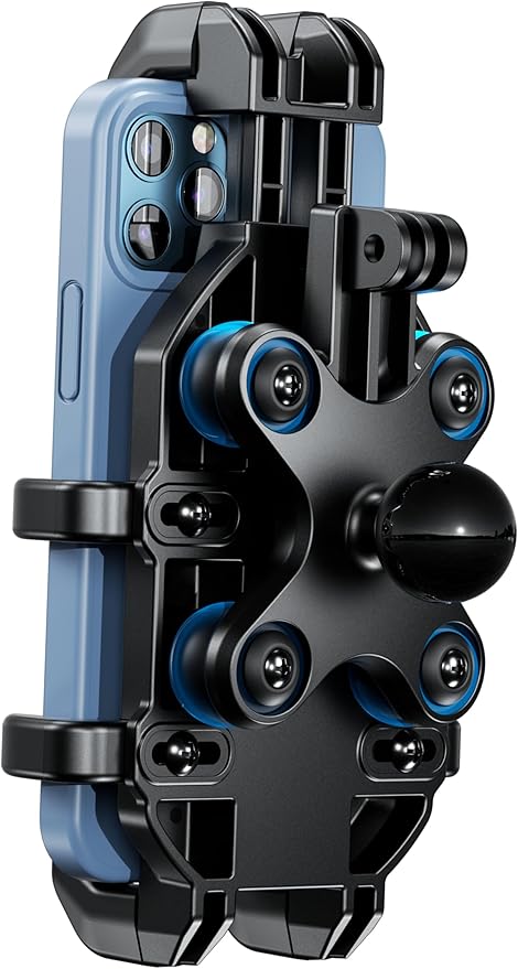 BRCOVAN 1'' Kugel-Motorrad-Handyhalterung mit Vibrationsdämpfer, verstellbare Handyhalterung für ATV UTV Bike Scooter, kompatibel mit RAM Mounts B-Größe Doppelsockelarm, für 5,4''-7,2'' Smartphones