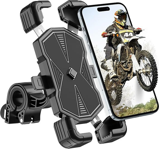 Estralia Handyhalterung Fahrrad, Abnehmbare Handyhalterung Motorrad, 360° Smartphone Fahrrad Halterung Lenker, Fahrradlenker Halterung Motorrad Fahrradhalterung, e-Bike, MTB, für 5.5''-7.0'' Handys