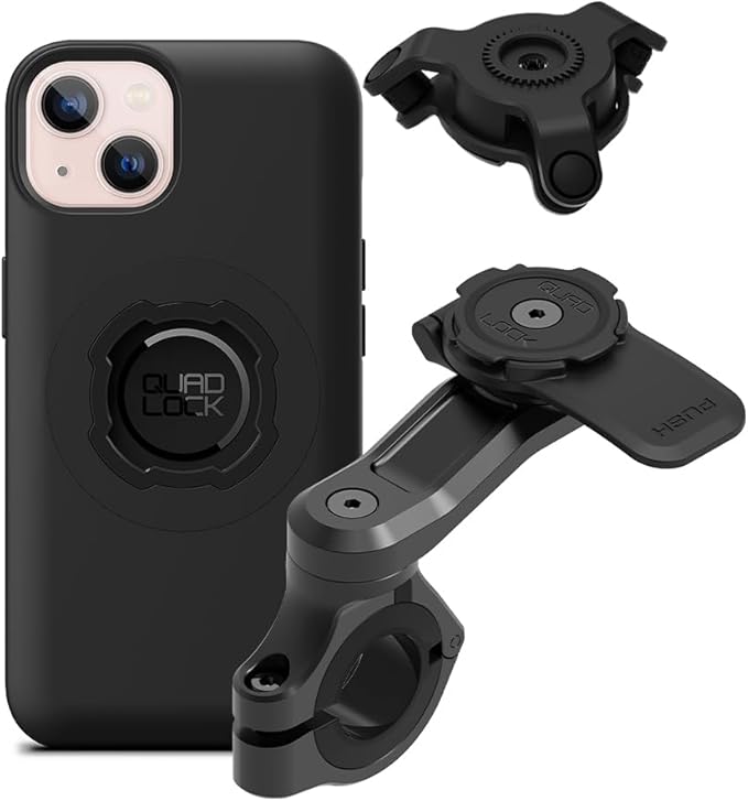 QUAD LOCK Lenker Handyhalterung PRO für Motorrad mit Vibrationsdämpfer und MAG Hülle für iPhone 13