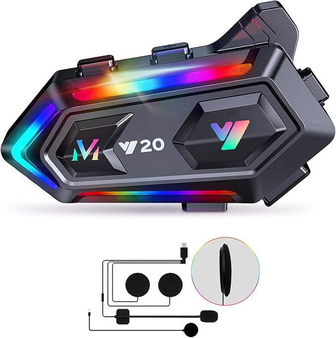 Motorradhelm Bluetooth Motorrad Helm Bluetooth Headset, doppelte Geräuschunterdrückung Helm Kopfhörer Starke Bass/IPX6 wasserdichte Kopfhörer Lautsprecher Kompatibel Alle Helme 1000mAh