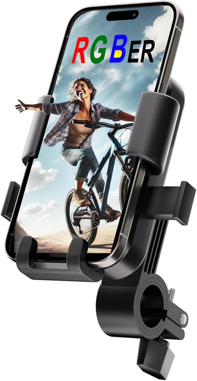 RGBer® Handyhalterung Fahrrad| Handyhalter für Fahrrad,Ebike und Motorrad|【Hält Bombenfest】【360 Grad Vollschutz】