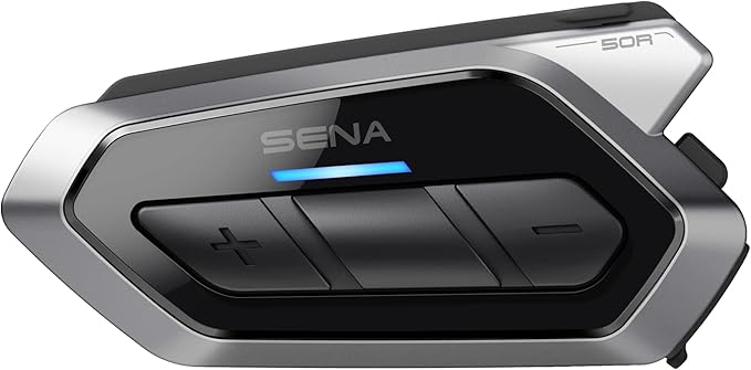 Sena 50R Motorrad Bluetooth Kommunikationssystem mit 3-Tasten Bedieneinheit und Sound by Harman Kardon, integriertem Mesh Intercom System und Premium Mikrofon & Lautsprechern