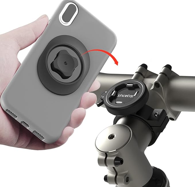 CQ Sincetop Handyhalterung Fahrrad, Motorrad Handyhalterung - Univeral Handy Fahrradhalterung, Stabile Aluminium Handyhalter Fahrrad Smartphone Halterung mit Ultra-Sperre für Rennrad MTB E Scooter