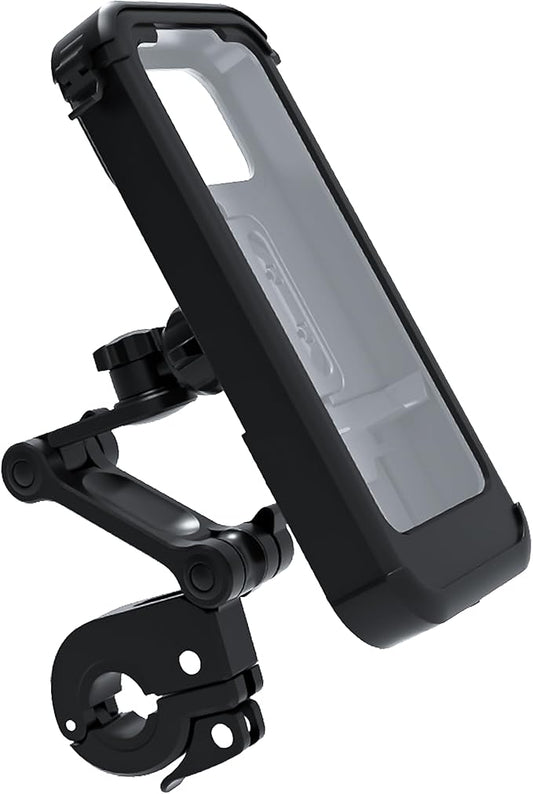 Yesay Handyhalterung Motorrad Wasserdicht [IP66] & Fahrrad - Universell 5,5-7,0 Zoll, 360° Drehbar, Anti-Vibration, Touchscreen Funktionalität, Kamera Fenster