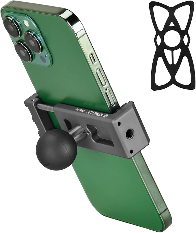 FANAUE Telefonhalterung mit 1" Kugelkopf, Silikonhülle doppelten Schutz, kompatibel mit RAM Mount B Größe Doppelbuchsenarm und Fahrrad Motorrad Handy-Halterung für Smartphones von 5.5" bis 7" breit