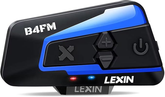 LEXIN B4FM Motorrad Intercom, Helm Headset für bis zu 10 Motorräder mit 2000m Reichweite, DSP und CVC Geräuschunterdrückung Motorradhelm Kommunikationssystem mit Musikteilen Funktion