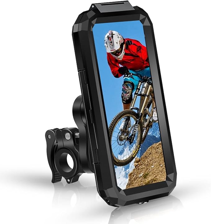 REETEE Handyhalterung Fahrrad Wasserdicht Universal Motorrad Handyhalterung (Schnelle Demontage) Scooter Smartphone Handyhalter 360° Drehbarer Lenker Handy Halterung für 5,5-6,8 Zoll Smartphone(L