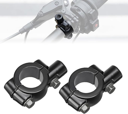 KEMIMOTO 2 Stück 10MM Motorrad Spiegelhalterung, Schwarz, Aluminium, Spiegel Lenkerhalterung, für universal 22mm Lenker