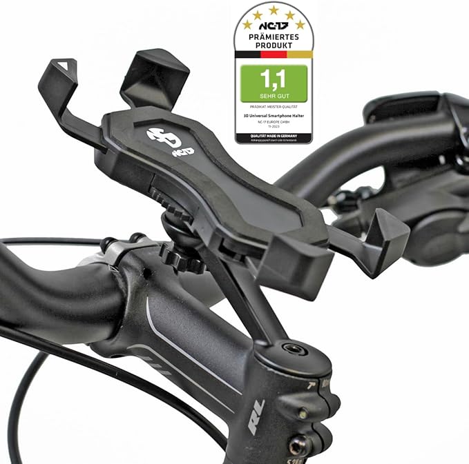 NC-17 Smartphone & Handy Halterung für Fahrrad, Bike, Motorrad | 360 Grad drehbar | für 4.5 - 6.8 Zoll Smartphones | Handyhalter für iPhone, Galaxy | Halter für Navigation und Mobiltelefon