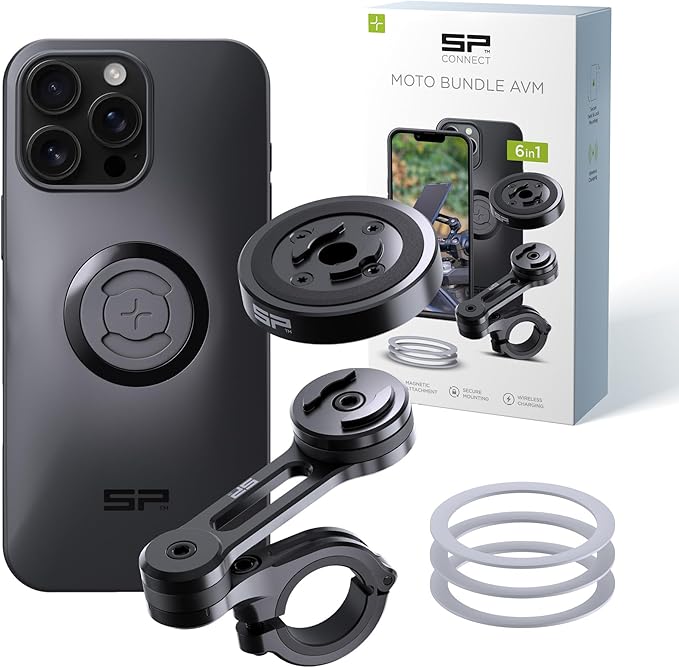 SP CONNECT Moto Bundle mit Anti Vibration Module | SPC+ | kompatibel mit iPhone 16 Pro Max | Handyhalter für Motorrad Bike Moped Roller | Gadget Halterung für Navi