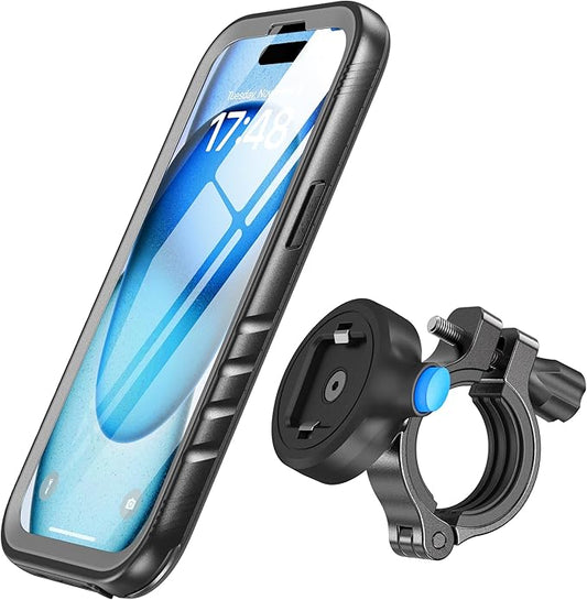 SPORTLINK Handyhalterung Fahrrad für iPhone 15 - Aluminium Handyhalter Motorrad [360°Verstellbare/Vollständiger Schutz] Outdoor Phone Mount Fahrrad Fahrradhandyhalter Halter Lenker Handy Halterung