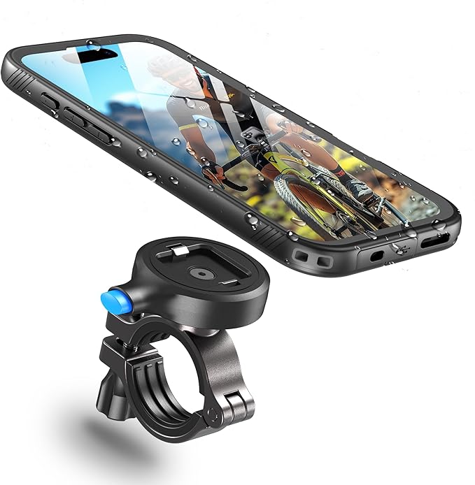 Cozycase Handyhalterung Fahrrad für iPhone 12/ iPhone 12 Pro Wasserdicht - 【EIN Knopf Entriegeln+Automatisches Schloss】 Bike Phone Holder/Mount Handy Halterung Motorrad Lenker Rennrad MTB Waterproof