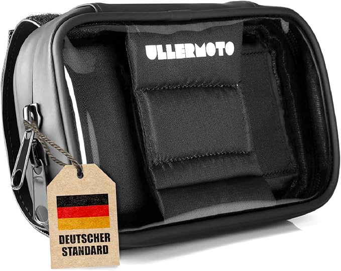 Ullermoto Handyhalterung Motorrad Wasserdicht [Designed in Germany] – Handyhalter für Motorräder, Handyhalter Motorrad Wasserdicht, Handyhalterung für Motorrad Gabelbrücke – XL Pro Black