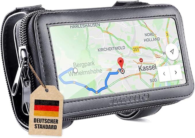 Ullermoto Handyhalterung Motorrad [Stummlenker & Gabelbrücke] – Handyhalterung Vespa, wasserdichte Handyhalterung Motorrad, Handyhalter für Motorrad Lenker, Fahrrad Handyhalterung Wasserdicht (L)