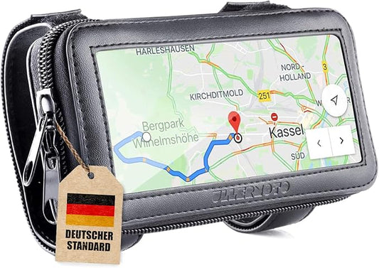 Ullermoto Handyhalterung Motorrad [Stummlenker & Gabelbrücke] – Handyhalterung Vespa, wasserdichte Handyhalterung Motorrad, Handyhalter für Motorrad Lenker, Fahrrad Handyhalterung Wasserdicht (L)