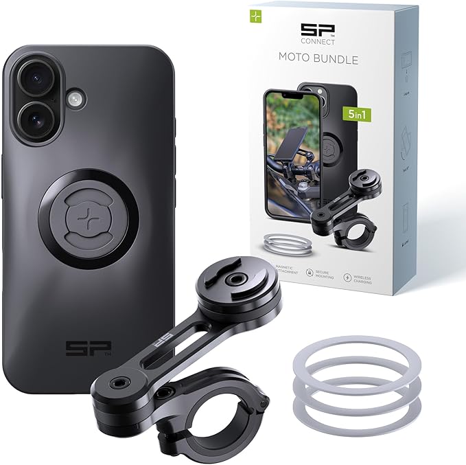 SP CONNECT Moto Bundle | SPC+ | kompatibel mit iPhone 16 | Handyhalter für Motorrad Bike Moped Roller | Gadget Halterung für Navi