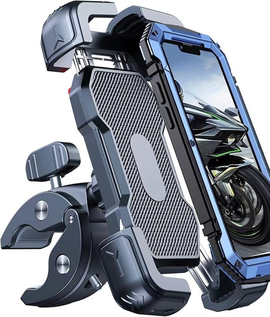 Bovemanx Handyhalterung Motorrad, [150mph Wind Anti-vibriert] [7,2 Zoll Großes Telefon freundlich] Fahrrad Handy Halterung Lenker, [3s Installieren] Handyhalter Fahrrad, kompatibel mit iPhone