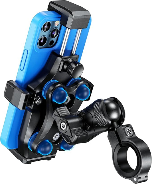 Kewig Motorrad Handyhalterung mit Vibrationsdämpfer und Hochgeschwindigkeits Sicherheitsschloss, neueste Anti-Diebstahl-Handyhalterung für Motorrad passend für 4.7–7.2“ Handys