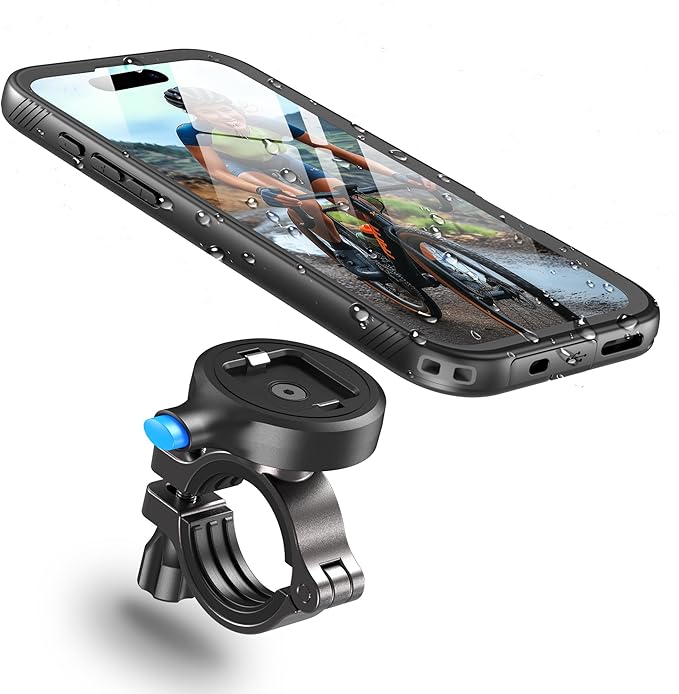 Cozycase Handyhalterung Fahrrad für iPhone 14 Wasserdicht - 【EIN Knopf Entriegeln+Automatisches Schloss】 Bike Phone Holder/Mount Handy Halterung Motorrad Lenker Rennrad Scooter eBike MTB Waterproof