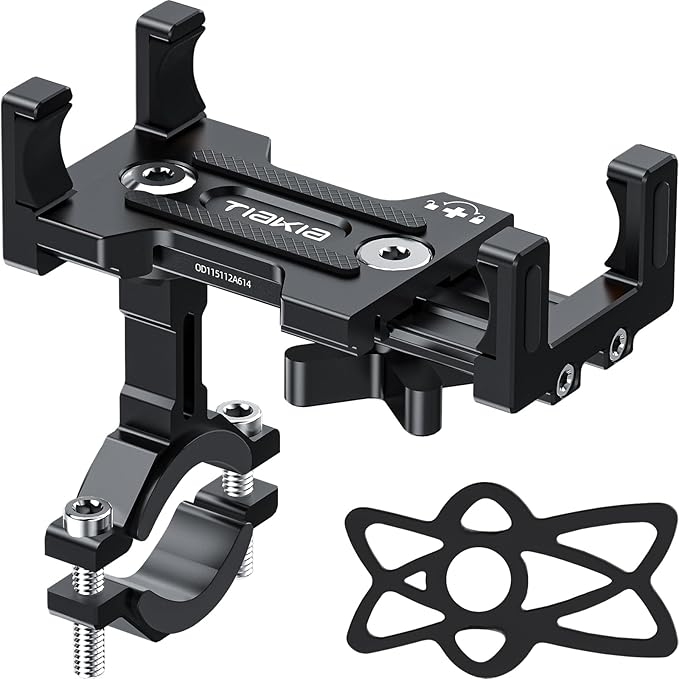 Tiakia Fahrrad Handyhalterung Aluminiumlegierung Motorrad Scooter Fahrrad Universal Handy Halterung Schnellspanner Outdoor Lenker Handy Halter Mit 360° Drehbarer Für 4,5-7,0 Zoll Smartphone