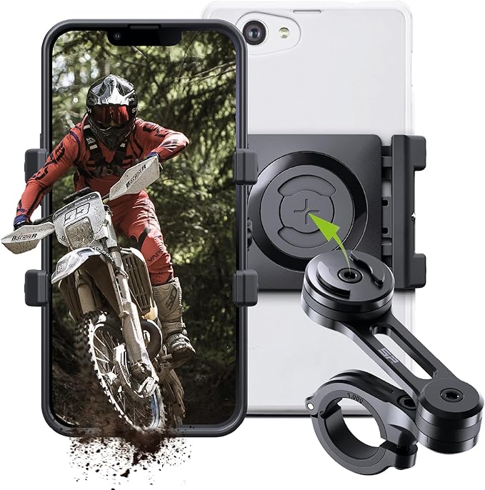 SP CONNECT Handyhalterung Motorrad | SPC+ | Universeller Handyhalter für Motorrad Bike Moped Roller | Zubehör für alle Smartphone Handys wie iPhone Samsung | Gadget Halterung für Navi Phone Holder