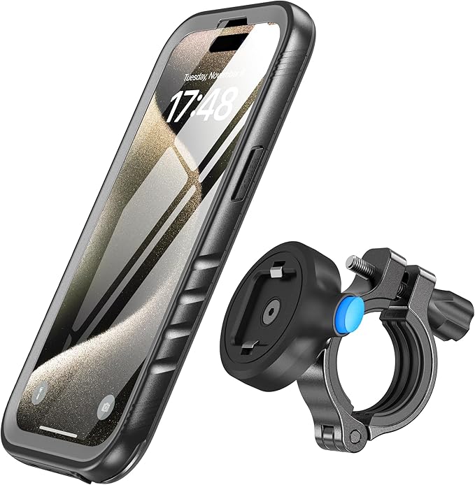 SPORTLINK Handyhalterung Fahrrad für iPhone 15 Pro Max - Aluminium Handyhalter Motorrad [360°Verstellbare/Vollständiger Schutz] Outdoor Phone Mount Fahrrad Fahrradhandyhalter Halter Lenker Handy